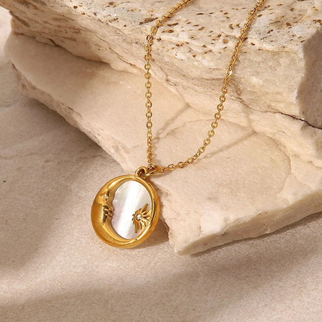 Gold moon pendant