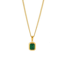 Load image into Gallery viewer, Gold Green Stone Pendant
